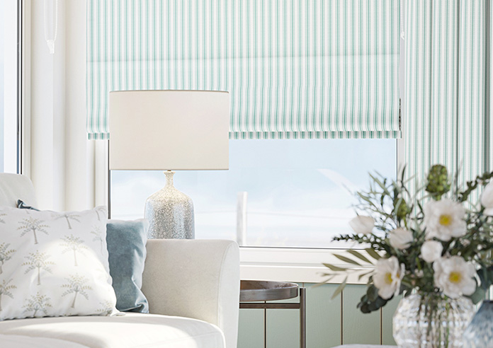 Lace Stripes, Duck Egg - Twist&Fit Roman Blind - Image 5
